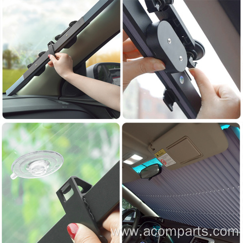 Custom printing retractable windscreen car sunshade